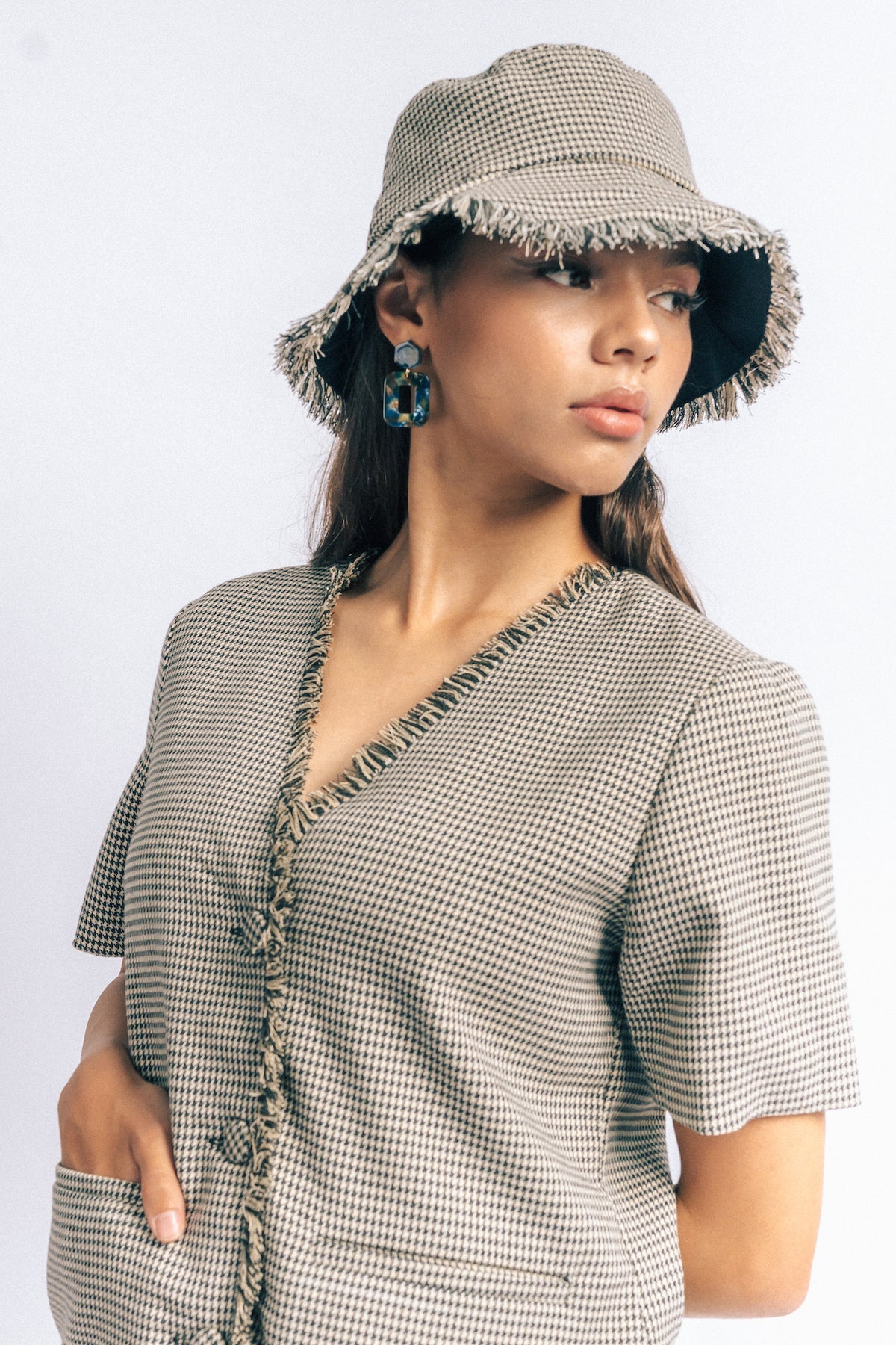 Yarra Tweed Hat In Houndstooth
