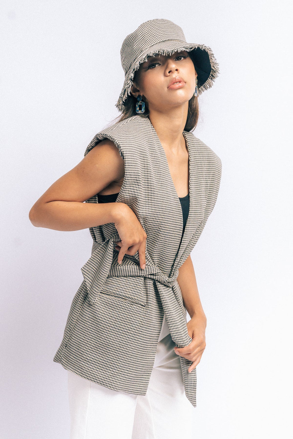 Yarra Tweed Hat In Houndstooth