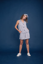 Bondi Highwaisted Shorts In Blue Fog