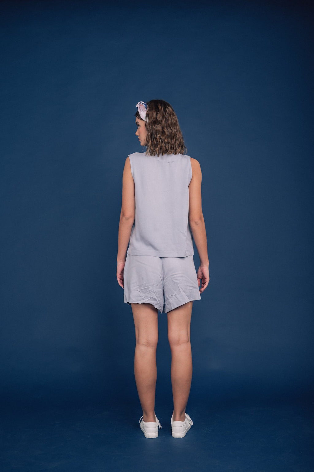 Bondi Highwaisted Shorts In Blue Fog
