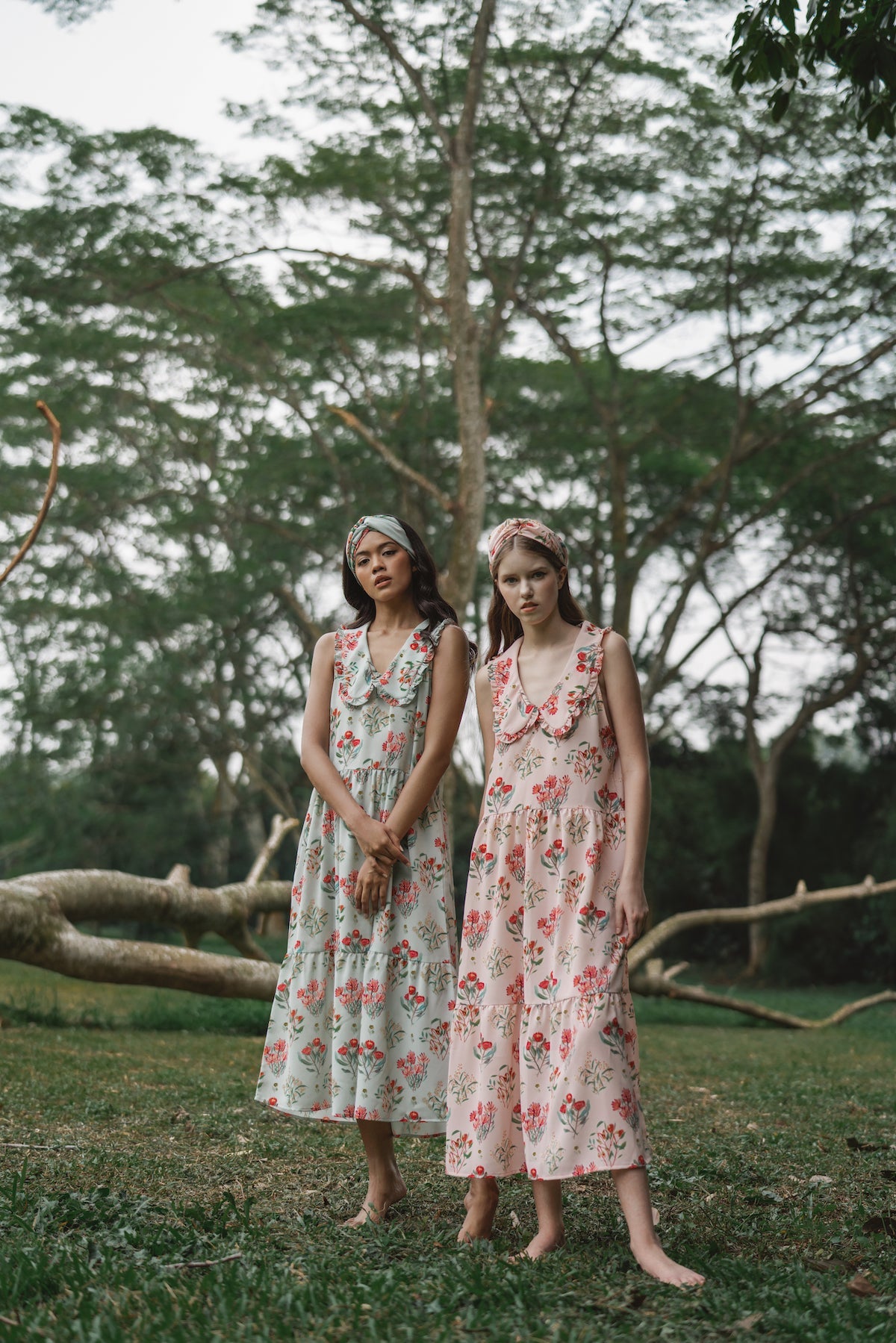 Ava Big Collar Dress in Peony