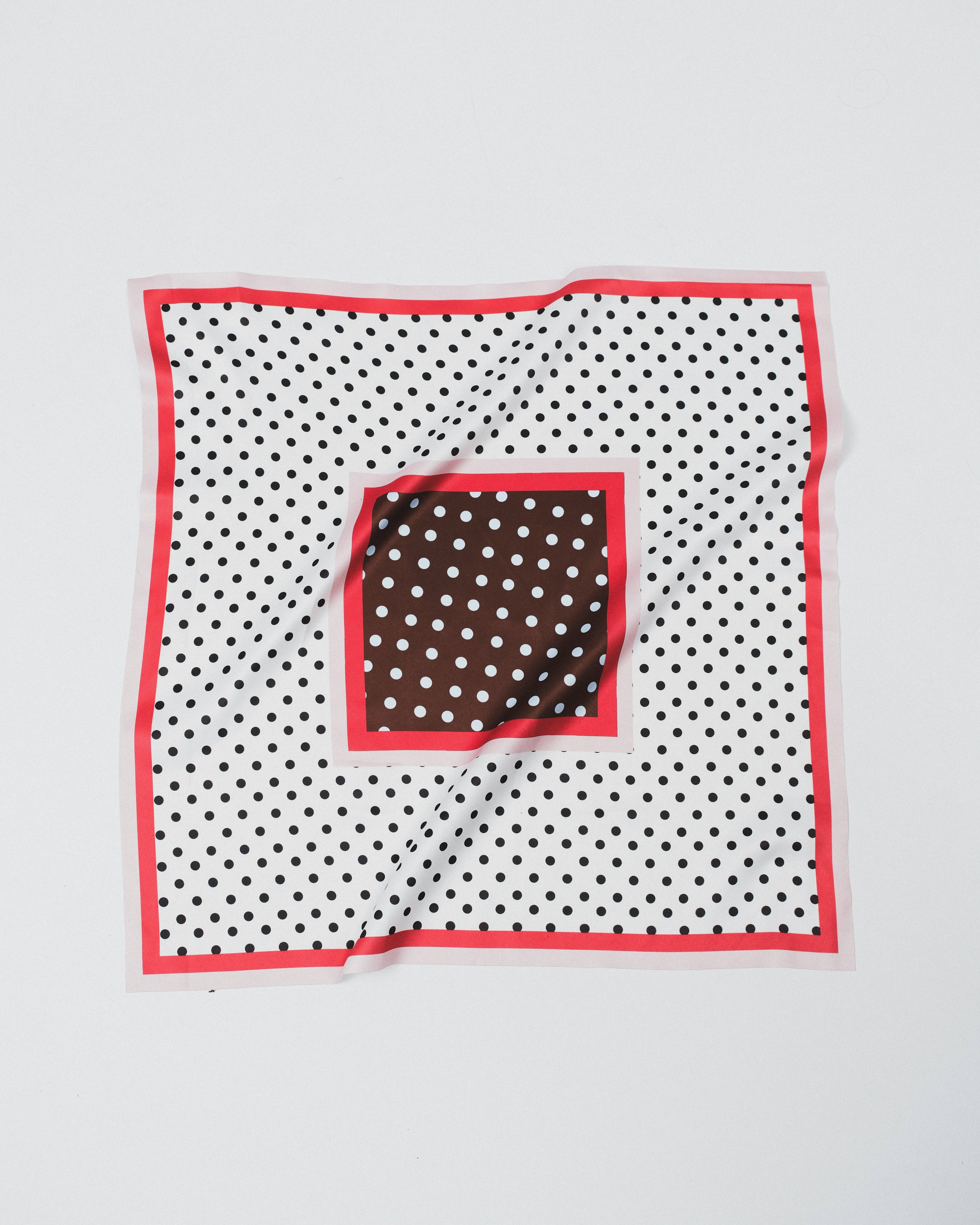 Dear Jodie Scarf in White Black Polka