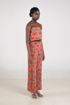 Glen Pleated Pants in Canna