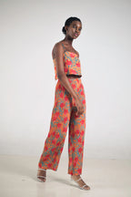 Glen Pleated Pants in Canna