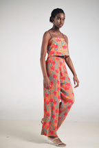 Glen Pleated Pants in Canna