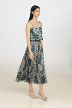Alina Pleated Skirt in Anthurium