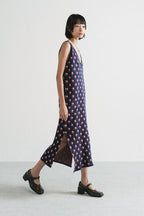 Amalie Knit Dress in Navy Spades