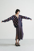 Amalie Knit Dress in Navy Spades