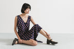 Amalie Knit Dress in Navy Spades