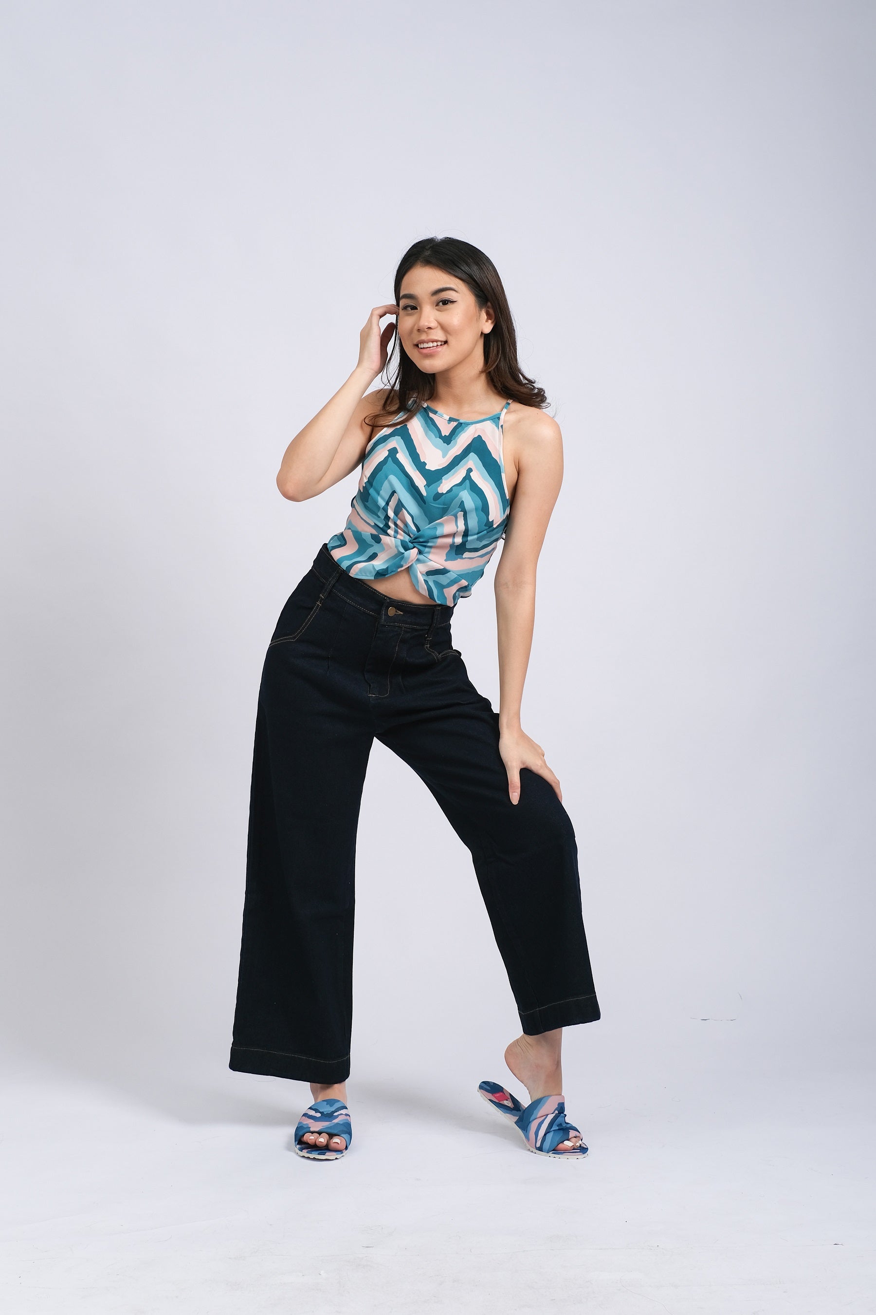 Carolina Front Knot Top in Moon
