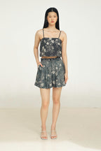 Blake Pleated Shorts in Petunia