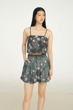Blake Pleated Shorts in Petunia