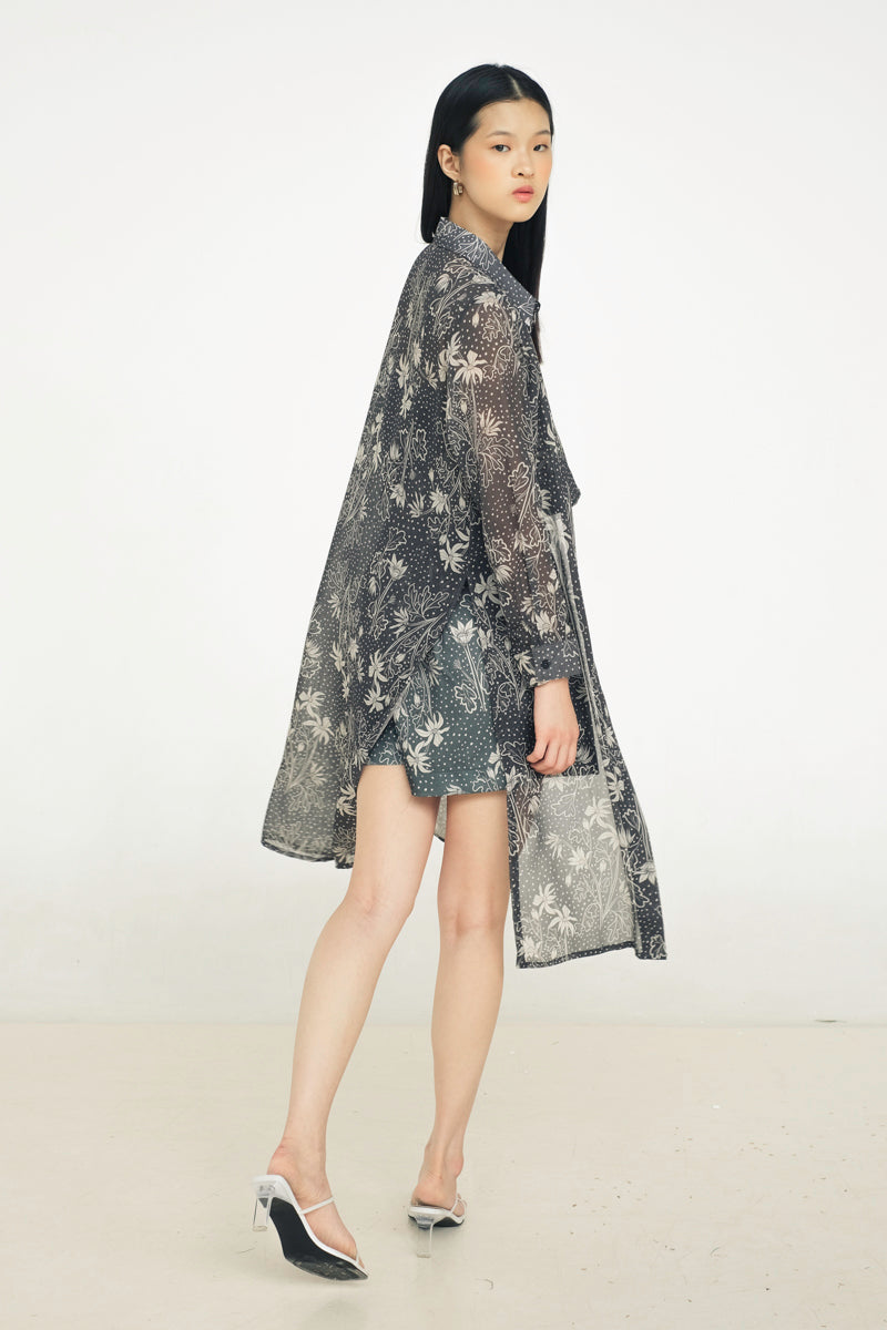 Anya Shirt Dress in Petunia