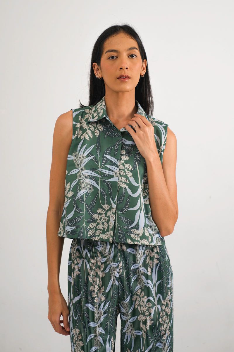 Kleia Boxy Top in Anthurium