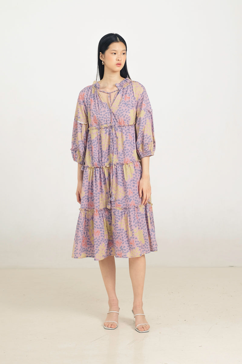 Paloma Bohemian Dress in Violet