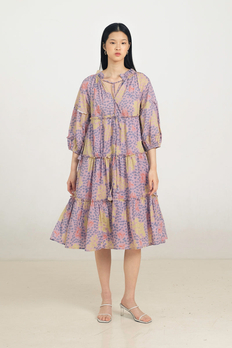 Paloma Bohemian Dress in Violet