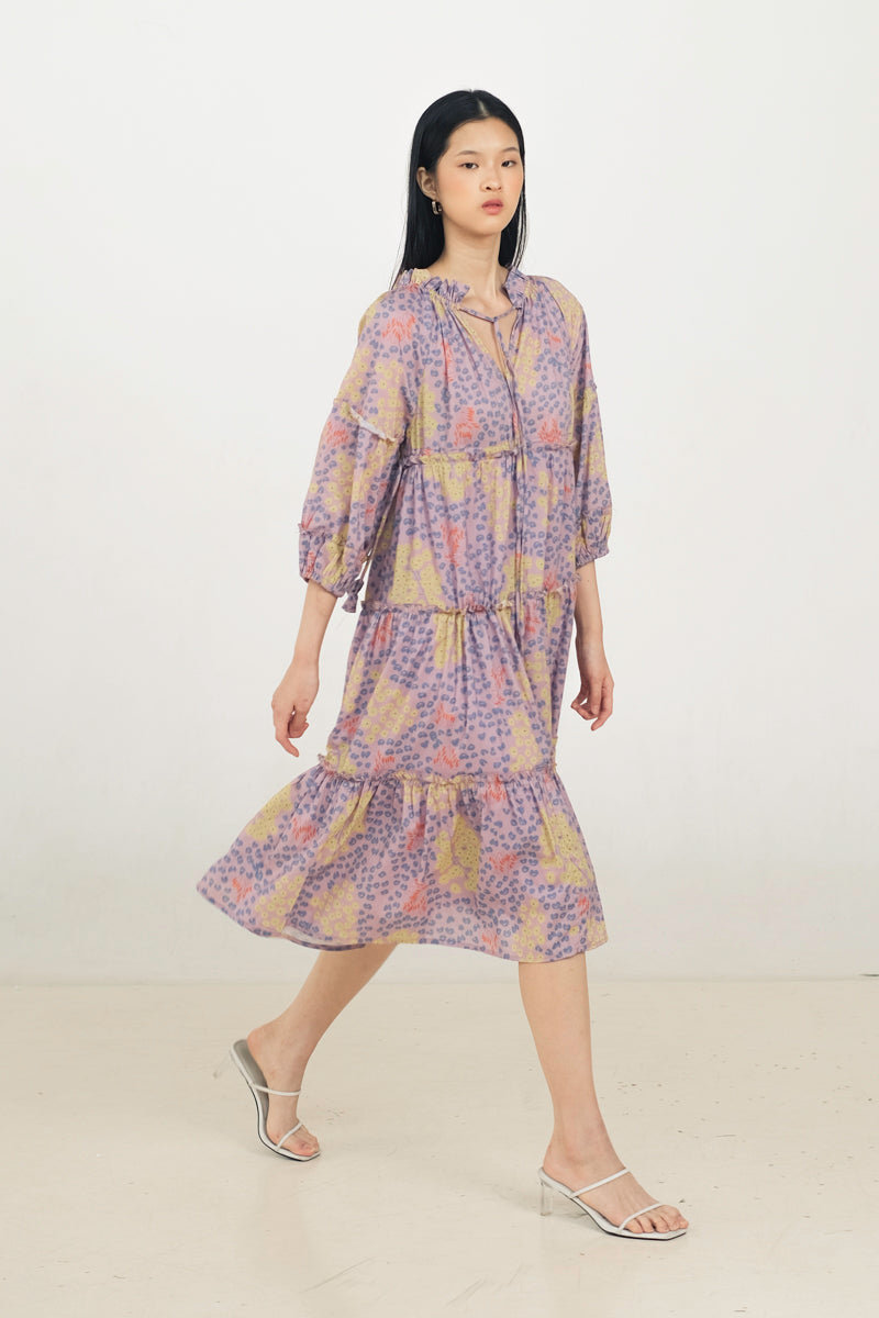 Paloma Bohemian Dress in Violet