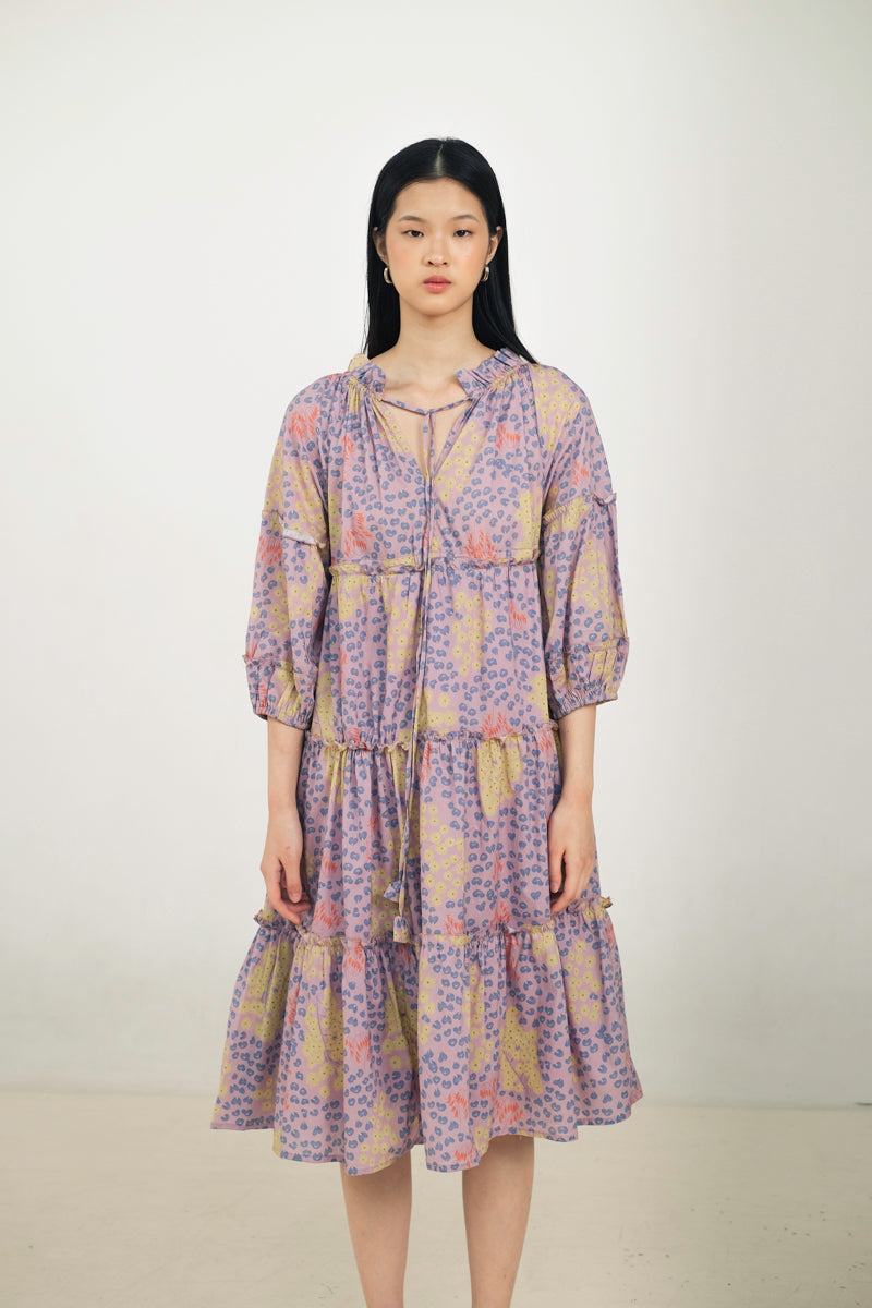Paloma Bohemian Dress in Violet