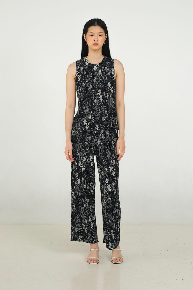 Glen Pleated Pants in Petunia