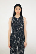 June Pleated Top in Petunia