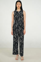 Glen Pleated Pants in Petunia