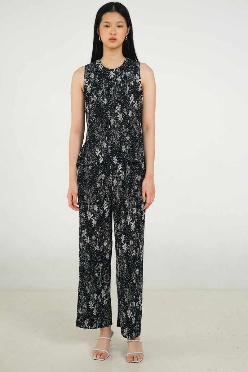 Glen Pleated Pants in Petunia