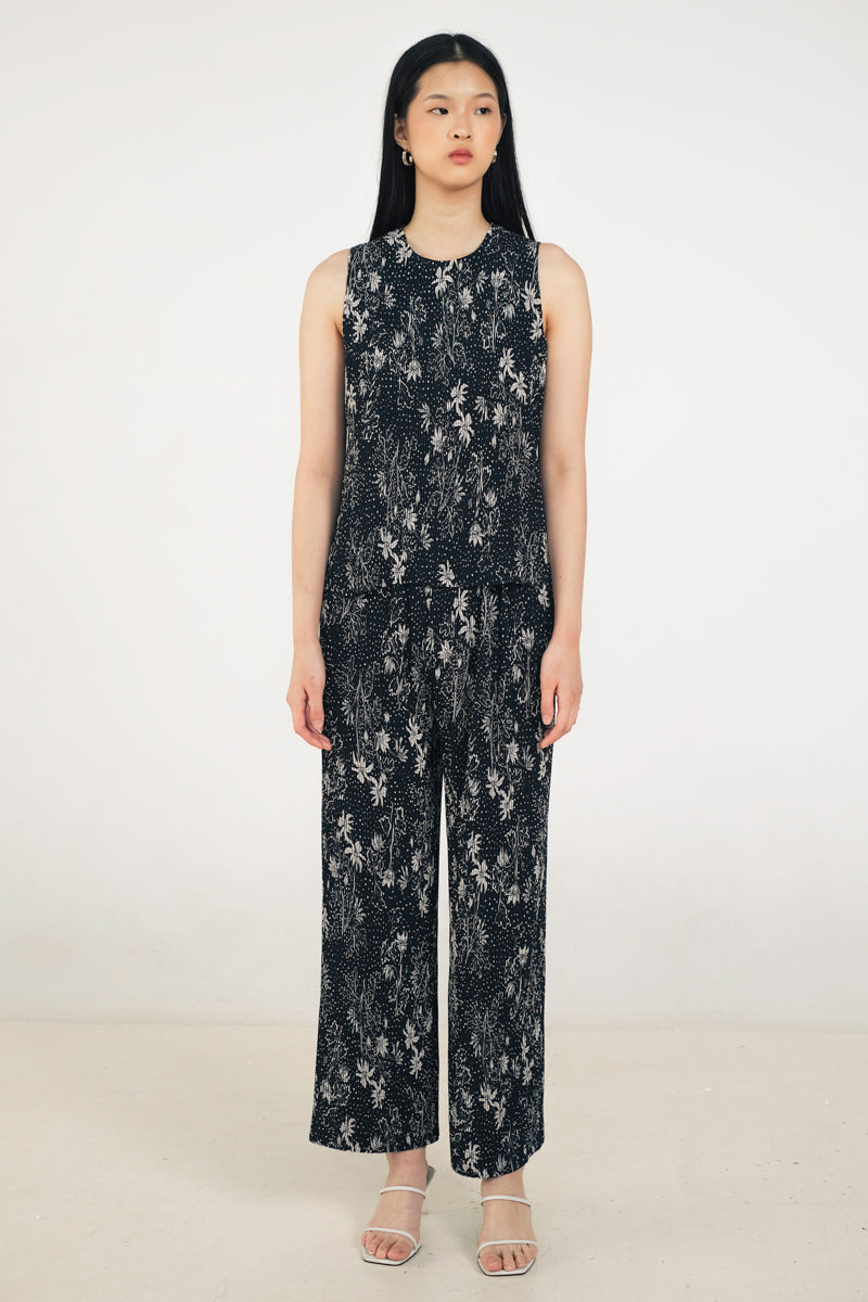 June Pleated Top in Petunia