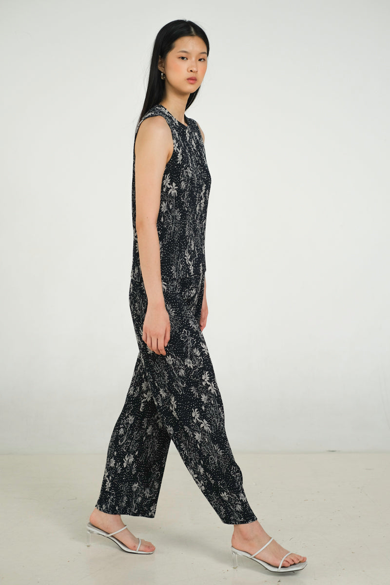 Glen Pleated Pants in Petunia