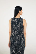 June Pleated Top in Petunia