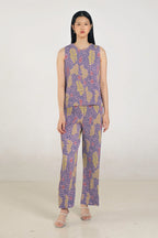 June Pleated Top in Violet