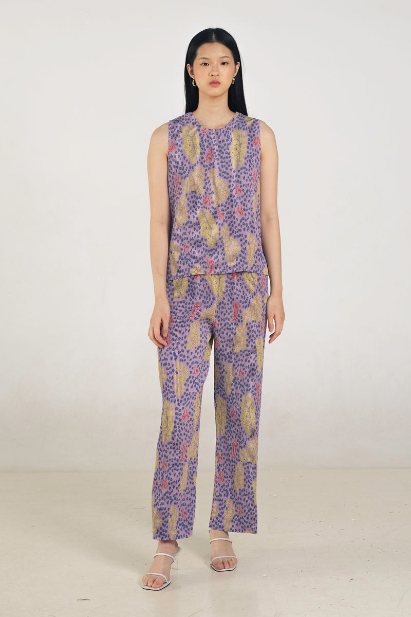 June Pleated Top in Violet