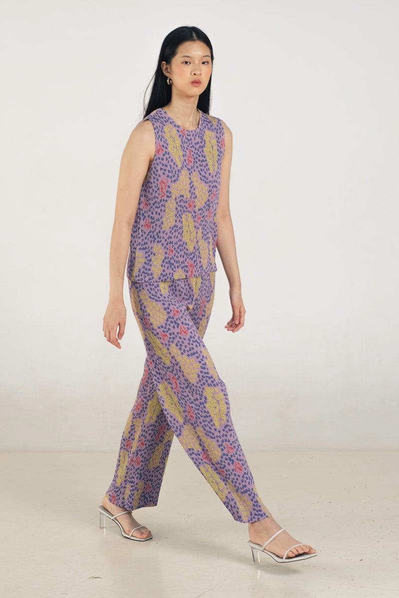 June Pleated Top in Violet