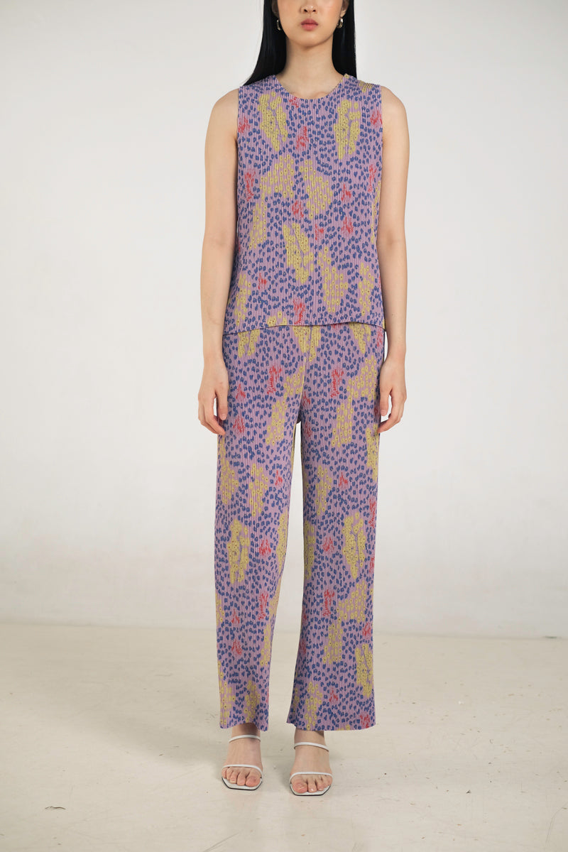 June Pleated Top in Violet