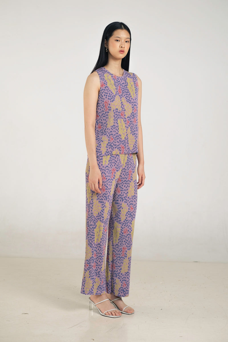 June Pleated Top in Violet