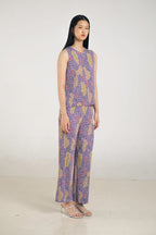 June Pleated Top in Violet