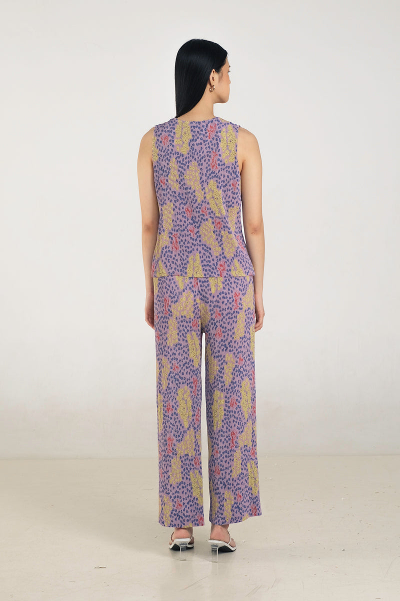 June Pleated Top in Violet