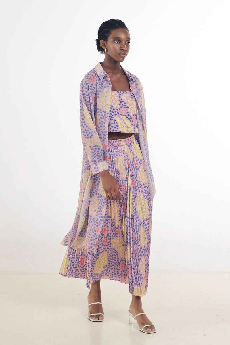 Anya Shirt Dress in Violet
