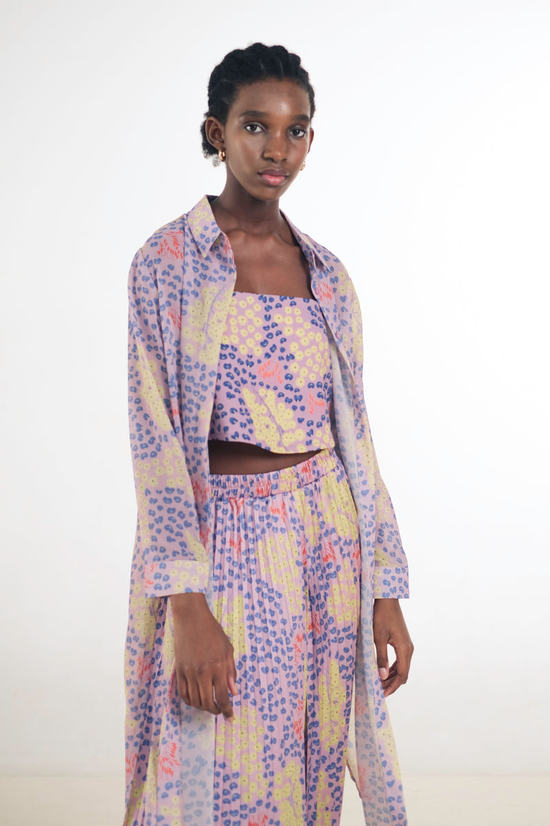 Anya Shirt Dress in Violet