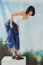 Gianna Midi Skirt in Navy Spades