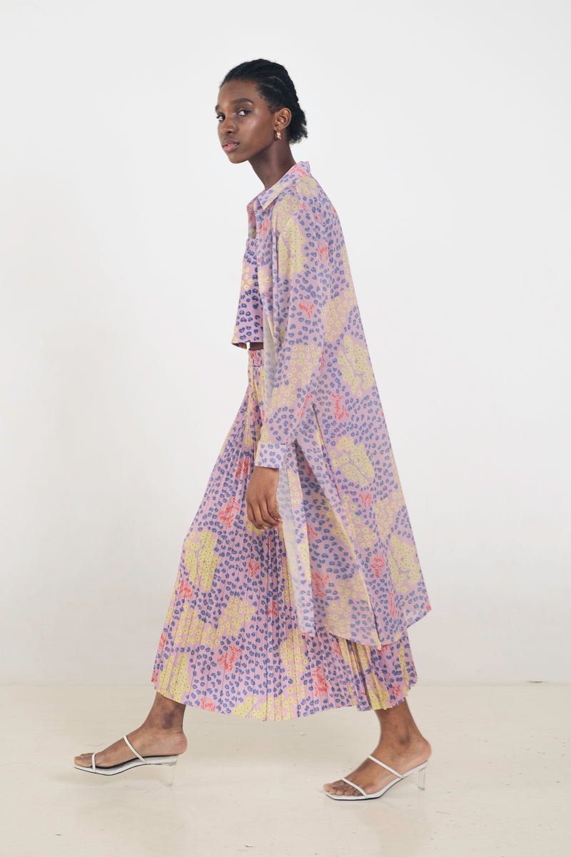 Anya Shirt Dress in Violet