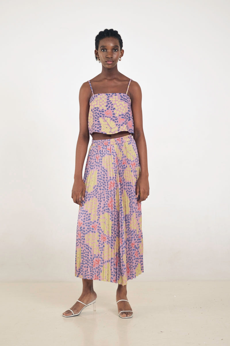 Alina Pleated Skirt in Violet