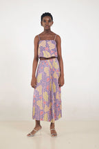 Alina Pleated Skirt in Violet