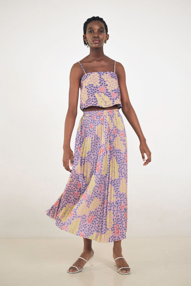 Alina Pleated Skirt in Violet
