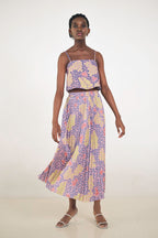 Alina Pleated Skirt in Violet