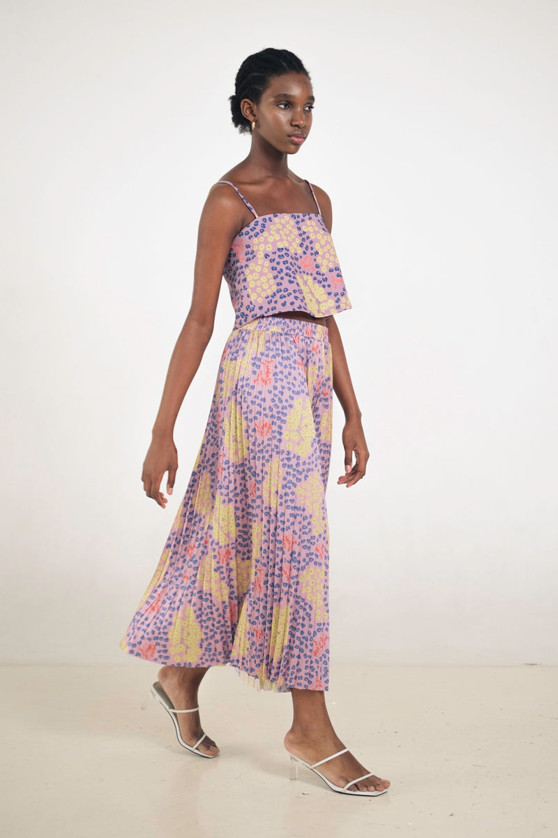 Alina Pleated Skirt in Violet