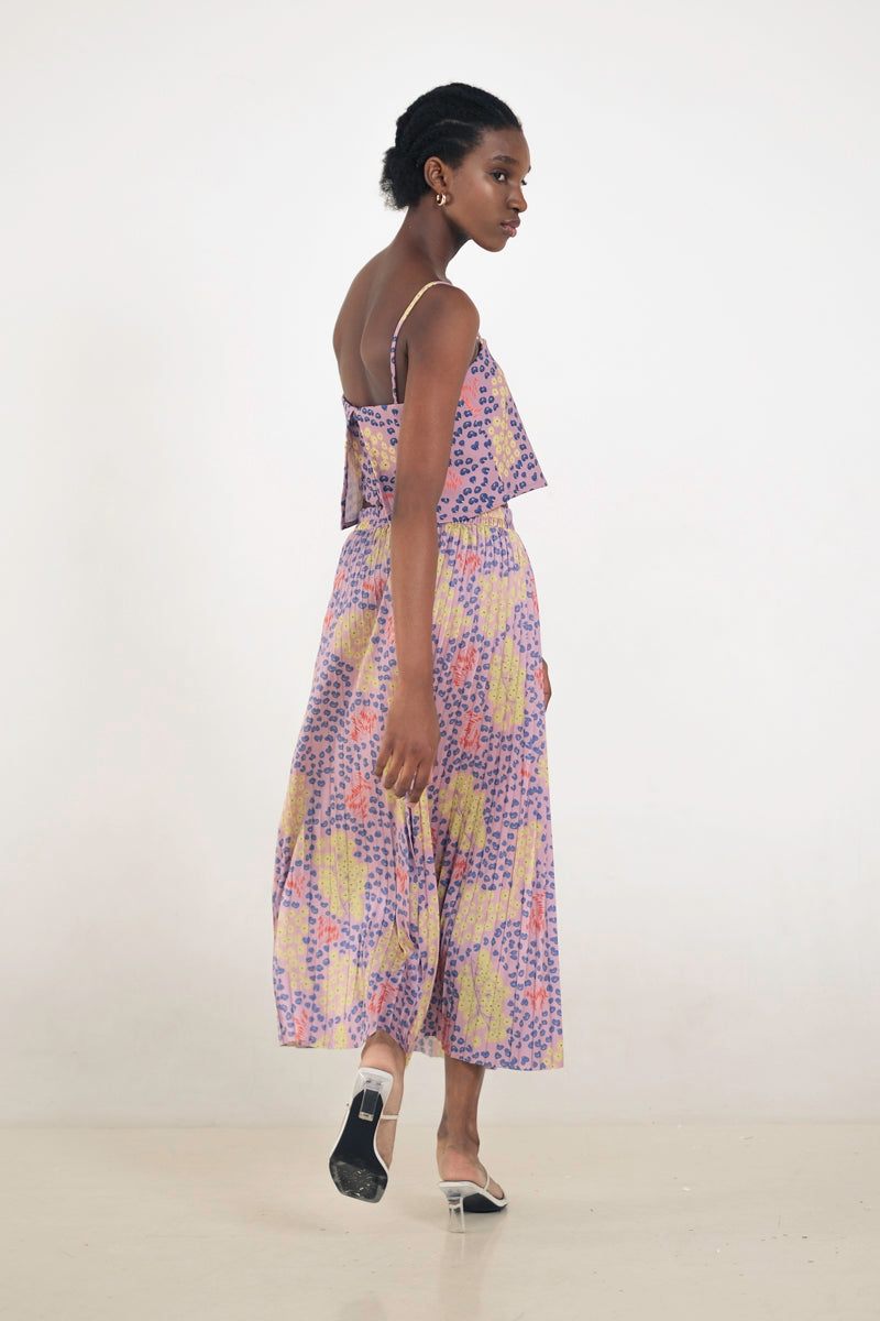 Alina Pleated Skirt in Violet