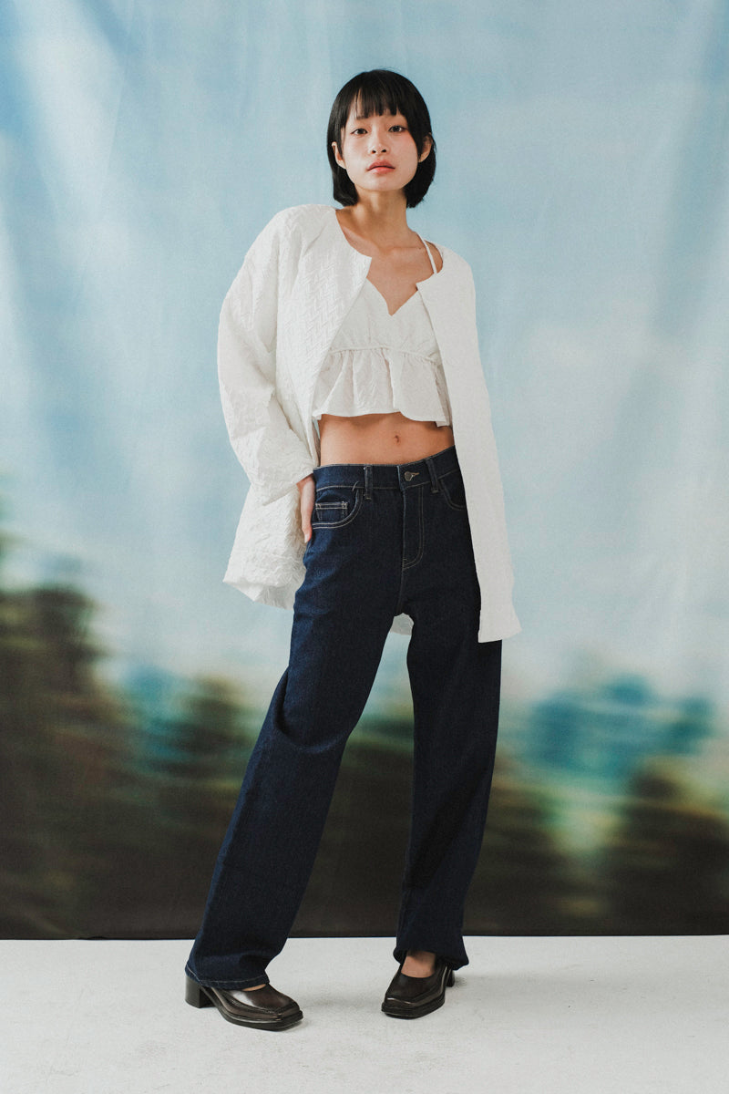 Carmen Outer in White Embossed