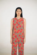 June Pleated Top in Canna