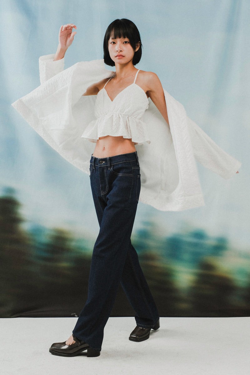 Carmen Outer in White Embossed
