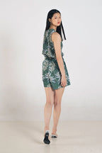 Blake Pleated Shorts in Anthurium